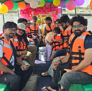 Celebrate your Special Day with a Birthday Party Boat Ride in Pondicherry, featuring fun, music, and stunning waterfront views.